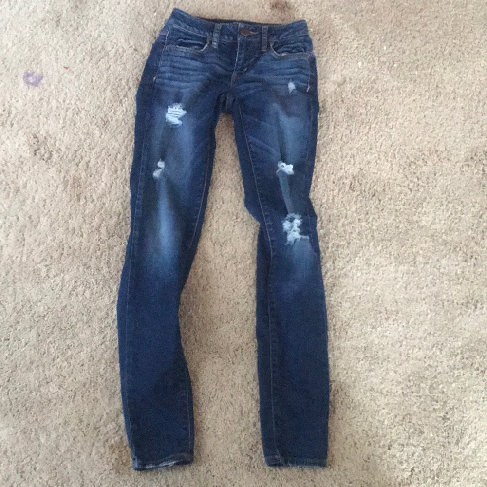 Ripped AE Blue Jeggings
